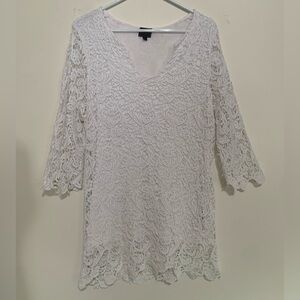 Colour Works White Crochet Top X-Large